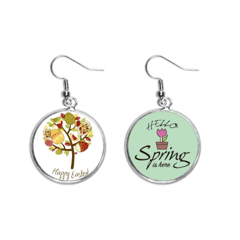 Pendientes de Pascua de alta calidad con esmalte de primavera duradero 5