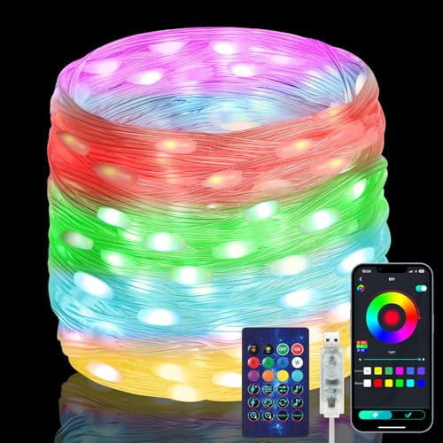 HOTUT Luci di Natale LED con Telecomando, 20M Luci a Corda...