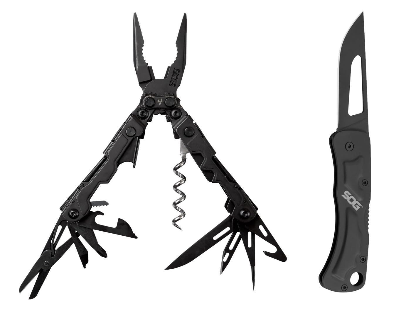 SOG PowerPint Mini Multi Tool - Utility Tool with 18 Lightweight Specialty Tools and SOG Centi II Folding Pocket Keychain Combo Set - Great Everyday