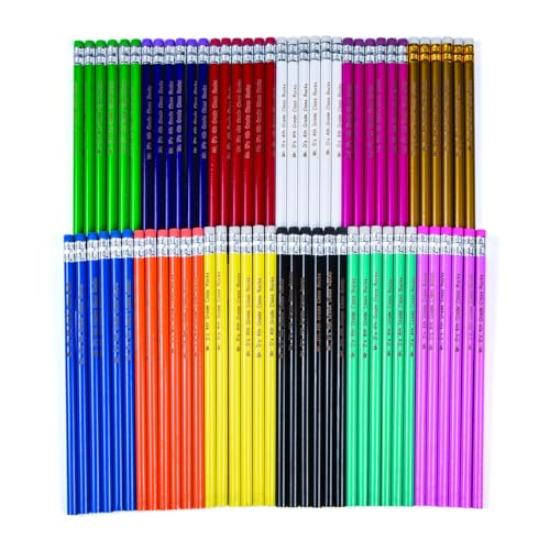Fun Express Personalized Wooden Pencils Bulk Classroom - 72 Custom Engraved Pencils in Vibrant Colors - Perfect for Parties, School, and Office Use