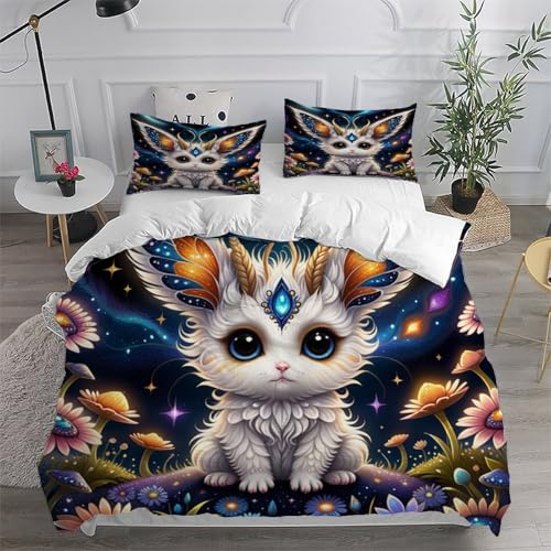 Housse de couette animaux 3D microfibre 135x200 ensemble de literie single - 6