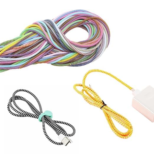 Spiral Multiple Color 1.5 m Cable Protector, Cord Wire Charger Protector Safe for iPhone_& Android Charging Data Cables and Earphones (4) (B0DF7TQCWY) Amazon Price History, Amazon Price Tracker