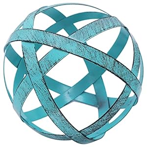 Kesywale Decorative Sphere Metal Band Ball Orbs Decorative Balls Home Decor Accents Tabletop Decorations for Living Room, Kitchen, Bedroom Centerpiece for Dining Room Coffee Table, Side Tables (Blue)