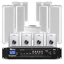 Complete outdoor sound system featuring eight rugged, IPX4-rated column speakers, ideal for consistent, clear audio coverage across four separate zones in bars, restaurants, and public venues. Professional 6-channel amplifier offers versatility with ...