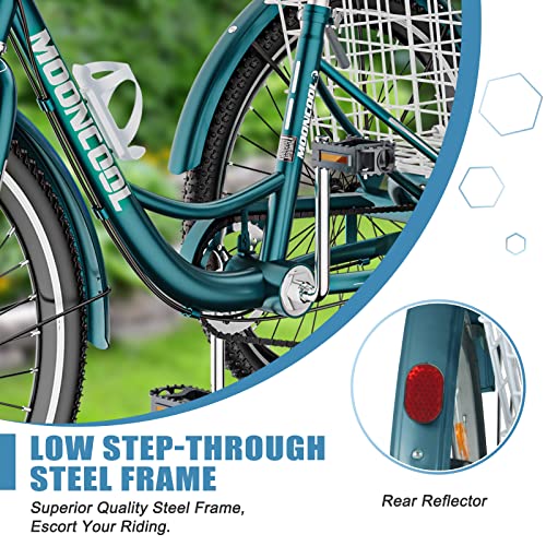 Docred Adult Tricycle 7 Speed, Three Wheel Bikes For Seniors, Adults, Women, Men, 20/24/26-Inch Wheels, Cargo Basket, Multiple Colors #TOP6