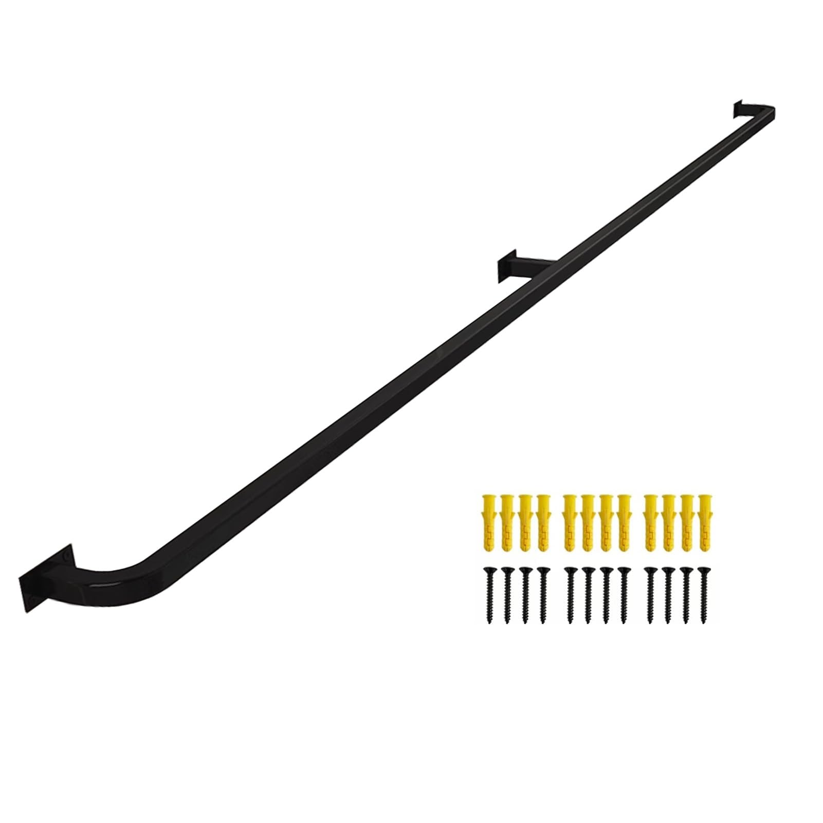 LWJSOCP Stair handrail Stair Handrails with Fittings, Stair Handrail Black Pipe Railing Grab Bar Foot Railing Set for Indoor Outdoor Stairs Wall Mount Galvanized Steel Industrial (Size : 280cm)