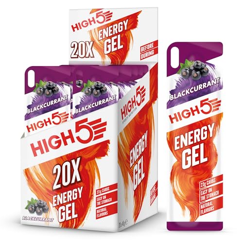 HIGH5 Energy Gels – Quick Release Sport Gels zur Kraft der Muskeln für Höchstleistung – Natürlicher Fruchtsaft & ohne Koffein – Unterwegs Energieschub für Laufen, Radfahren, Ausdauer (Schwarze HIGH5 Energy Gels – Quick Release Sport Gels zur Kraft der Muskeln für Höchstleistung – Natürlicher Fruchtsaft & ohne Koffein – Unterwegs Energieschub für Laufen, Radfahren, Ausdauer (Schwarze