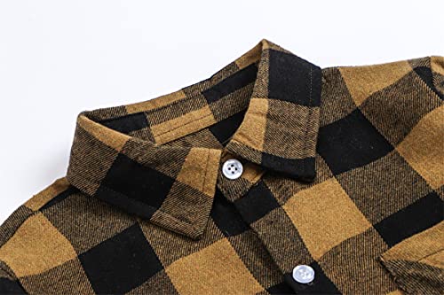 Image of Betusline Boy and Men Button Down Plaid Shirt | Soft,Breathable and Comfortable Fabric
