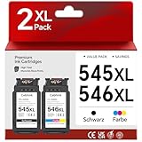 Haut rendement : la cartouche d'encre XL PG-545XL pour Canon 545 XL noire offre un volume d'impression de 450 pages et CL 546 pour Canon 546 XL couleur un volume d'impression de 320 pages par cartouche pour une impression économique