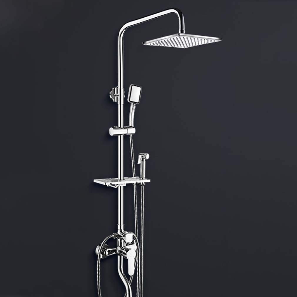 Système de douche mitigeur thermostatique mural design chromé haute durabilité
