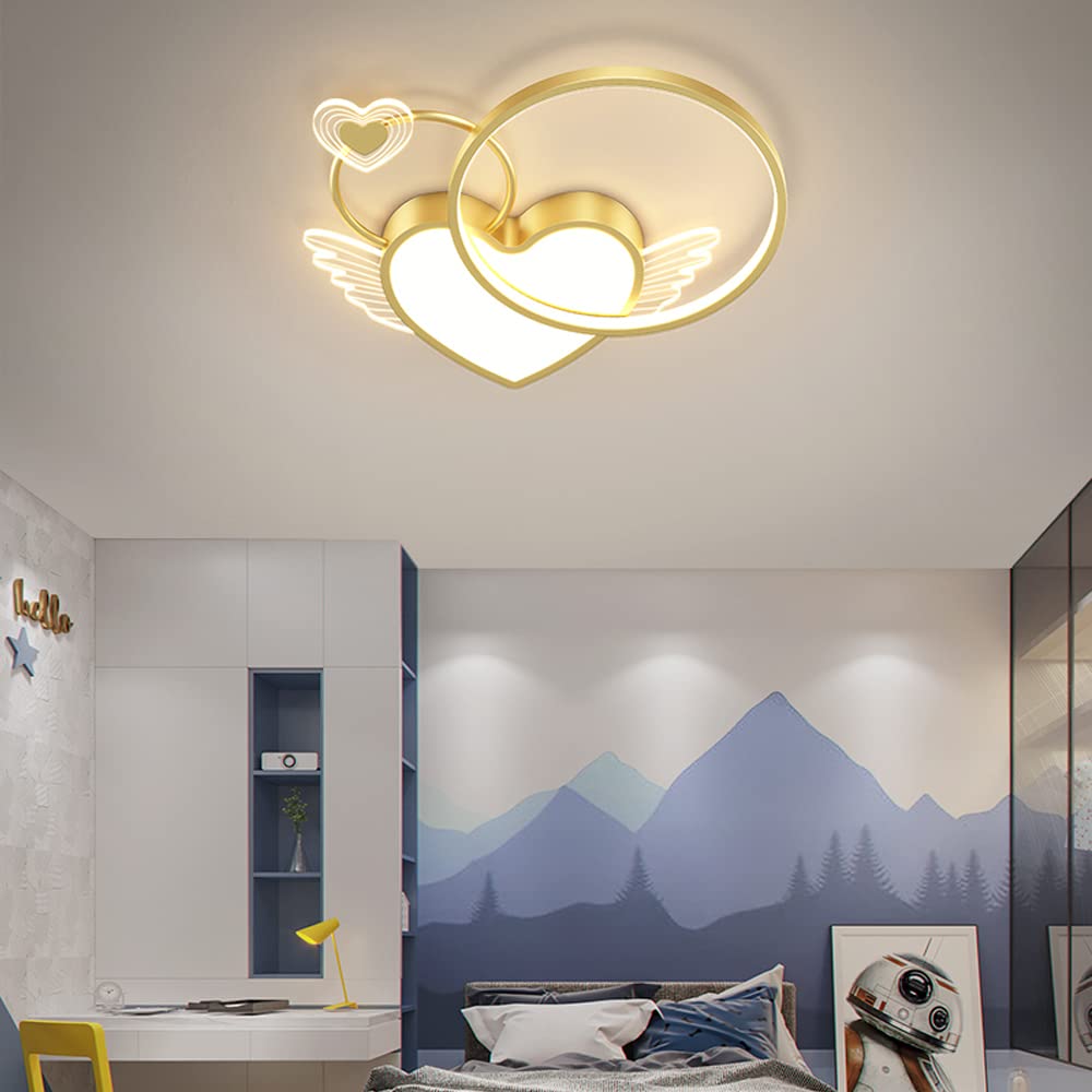 Oldsix Cute Cartoon Heart Shaped LED Ceiling Lamp Modern Flush