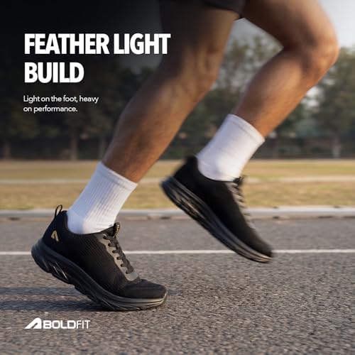 Image of Boldfit Running Shoes for Man Comfortable Sports Shoes for Men Running Lightweight Gym Shoe for Men Workout Soft Cushioned Walking Shoe for Man Anti Slip Gym Footwear