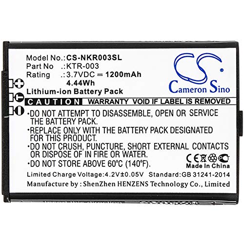 CS-NKR003SL Battery 1200mAh Compatible with [Nintendo] MWH710A01, New 3DS, NN3DS Replaces KTR-003 Cover