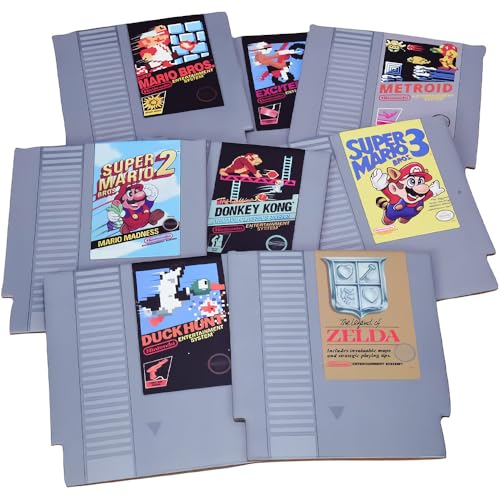 Assorted Designs Nintendo NES Game Coasters - 4 (Set of 8) - Ideal for Gamers & Retro Enthusiasts