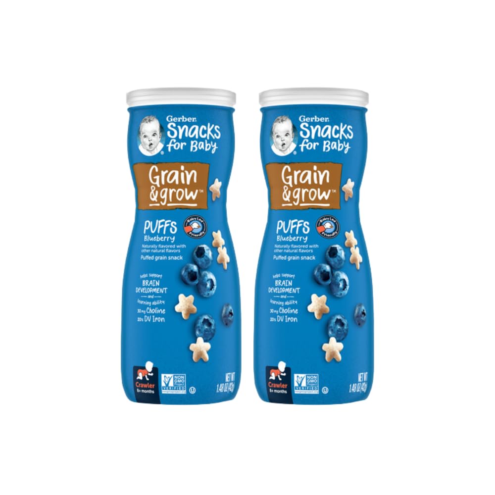 Gerber Graduates Blueberry Puffs Cereal Snacks Ounce (Pack of 2)