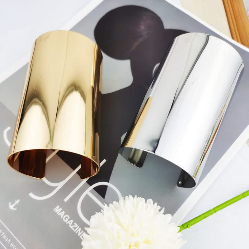 Pingyongchang 2 Pcs Cuff Bangle Bracelet for Women Open Wide Wire Bracelets Set Gold Wrist Cuff Wrap Bracelet Adjustable Classic Bohemia Birthday Gift2