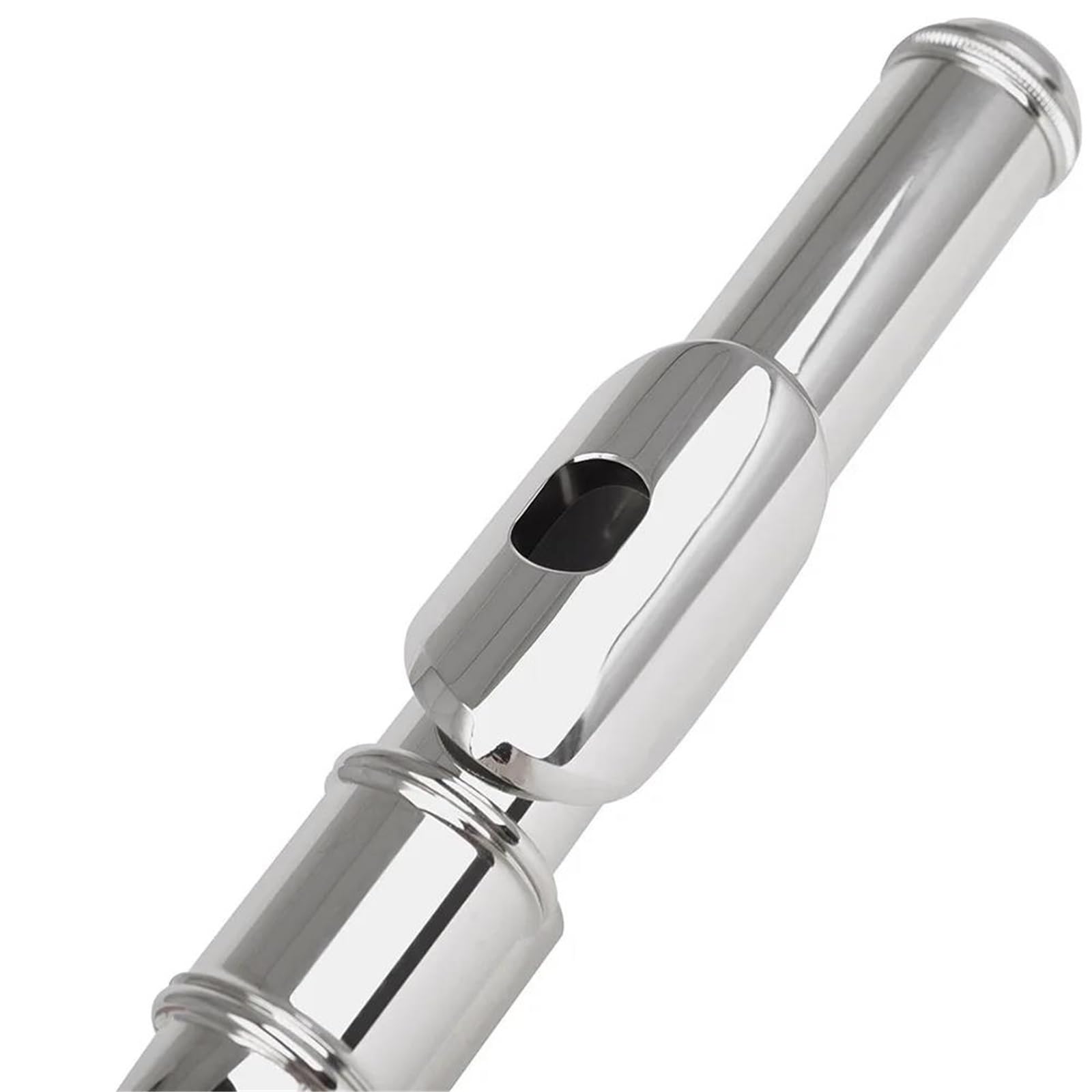 Flauta Principiantes Boquilla de flauta profesional de latón blanco niquelado con curvatura para instrumentos de viento madera adecuada para principiantes