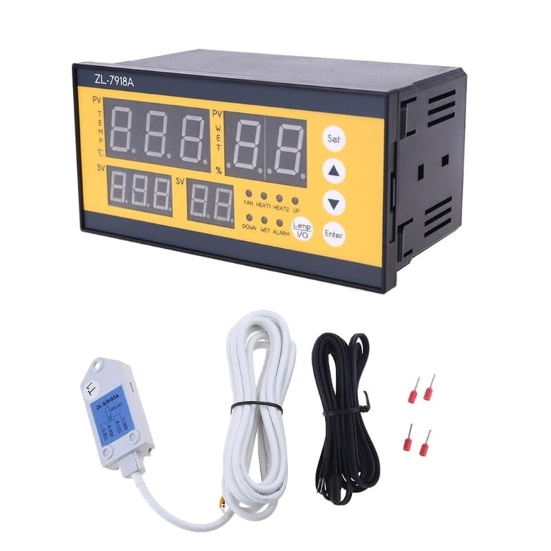 Regulator Temperatury, ZL-7918A Automatyczny kontroler inkubatora LCD Tem Kontrola wilgotności XM 18 Cyfrowy termometr