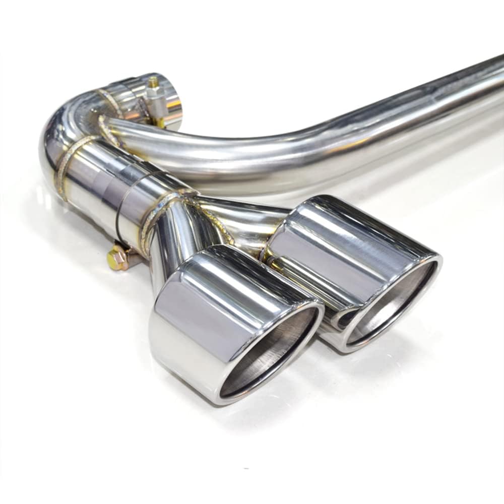 Escape Coche para Punta Acero Inoxidable para BMW F25 X3 F26 X4, Terminales Escape Coche Silenciador Tubo Escape Doble Cubierta Tubo Acero Inoxidable,B/Silver