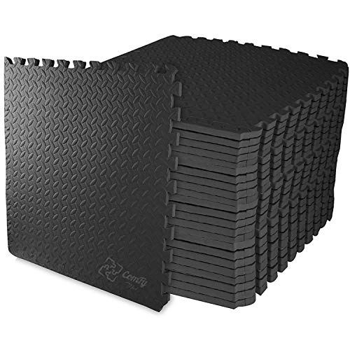 ComFy Mat Tappetino per esercizi puzzle, piastrelle ad incastro in schiuma EVA, pavimentazione protettiva per palestra e allenamento, spessore 10 mm, colore nero 24