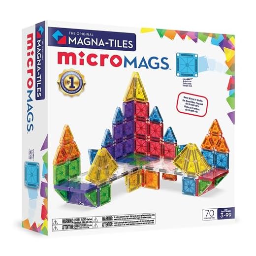 MAGNA-TILES microMAGS 70-Piece Deluxe Magnetic Construction Set, The Original Magnetic Building Brand