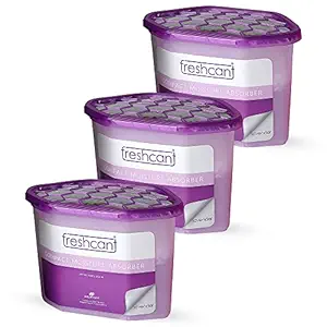 freshcant Moisture Absorber by CILICAnT | Dehumidifier for Drawers and Storage Bed | Protect against Moisture, Mold, Fungus & Bad Odor | Refresh Every Place | Lavender Pack of 3