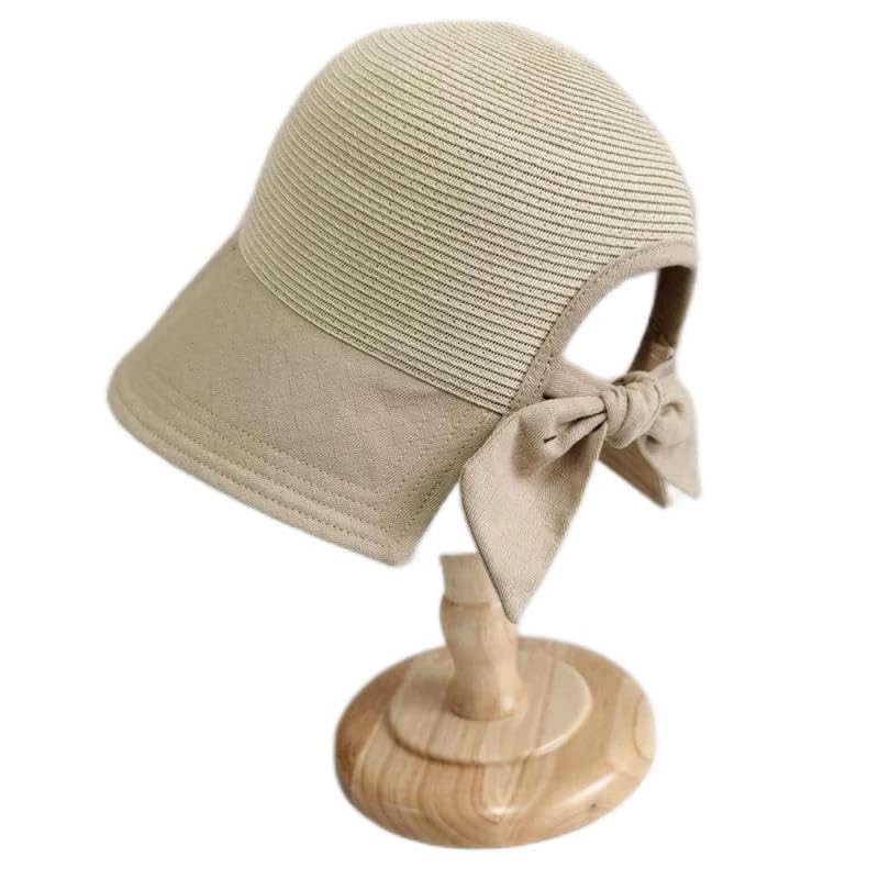 Sombrero de Playa de ala Ancha Grande para Mujer, con Abertura en la Espalda, de Paja con Retazos, Ajustable, con Lazo, para el Sol y Vacaciones (Talla única B)