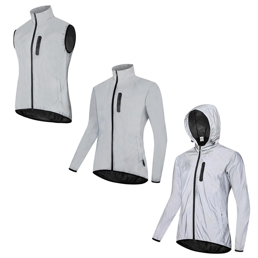 Chaqueta de ciclismo para hombre y mujer, chaleco reflectante de alta visibilidad, chaleco de correr, impermeable, resistente al viento, chaleco de MTB, transpirable, ligero, chaqueta