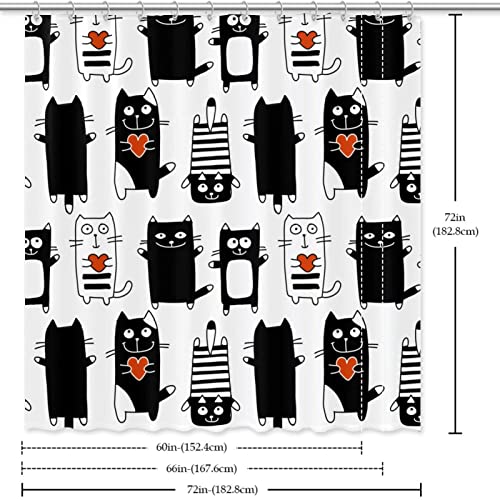 Rideau de douche chat noir et blanc pour transformer votre rituel matinal