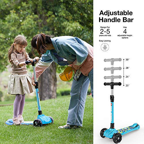 New Olym Kick Scooter for Kids 3 Wheel Toddler Scooter for Boys Girls Folding Mini Scooter with Safety Brake for Children Ages 3-12 Years