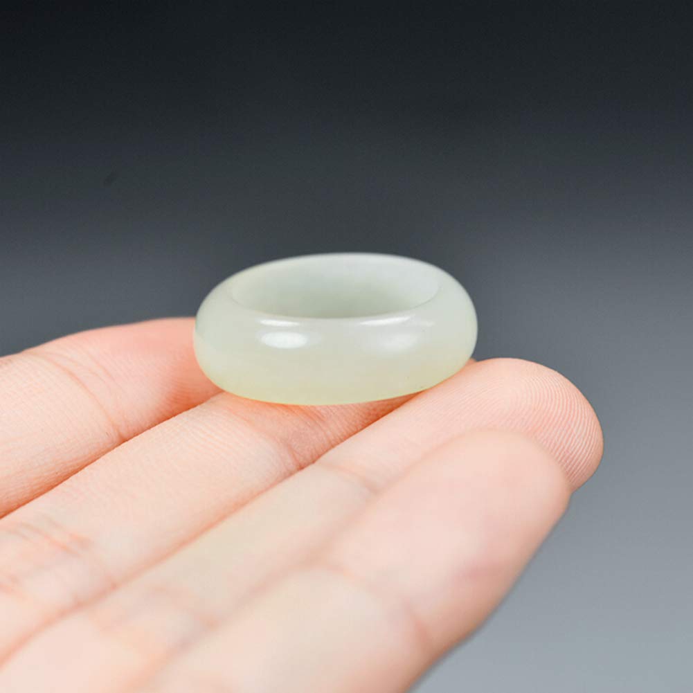 N/V Natürliche Hetian White Jade Ring Breite 6-8mm