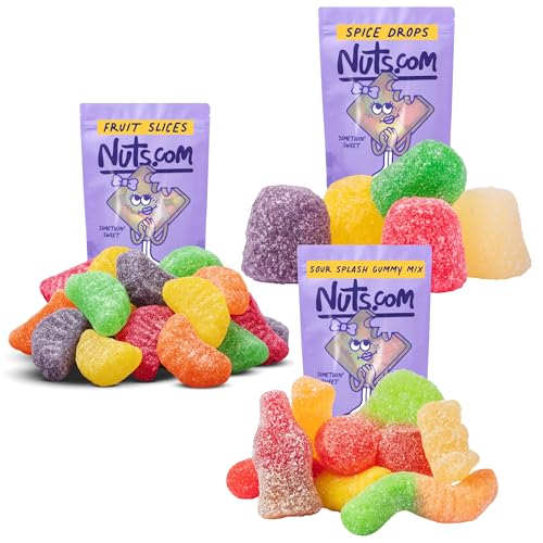 Nuts com Candy Bundle – Fruit Slice Candy, Sour Splash Gummy Mix & Spice Drops Candy Variety Pack, Assorted Sugar Coated Jelly & Sour Gummies for Snacking, Sharing, Parties & Gift Baskets image 5
