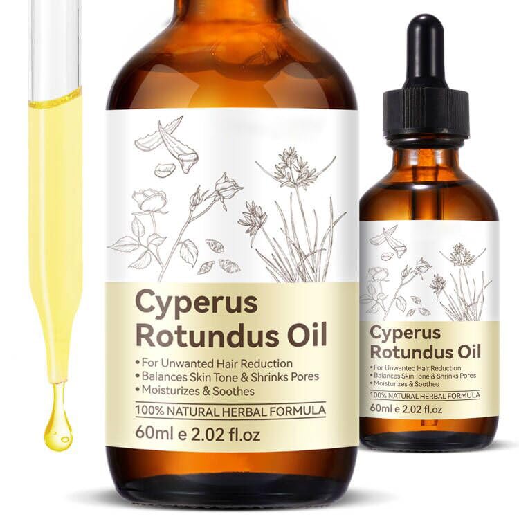 Product image of Cyperus Rotundus Oil, Natural for Reducing Body Hair Growth, Cyperus Rotundus Oil for Hair Removal, Reduces Unwanted Hair Growth, Reducing Body Hair Growth, Shrink Pores - 2.02 Fl Oz