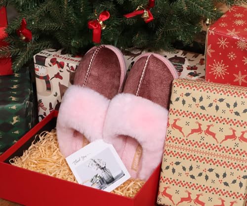 Image of KuaiLu Womens Cozy Memory Foam Slippers Ladies Fuzzy Faux Fur Lined Warm Arch Support House Shoes Slip on Comfy Winter Scuff Indoor Outdoor Rubber Hard Sole