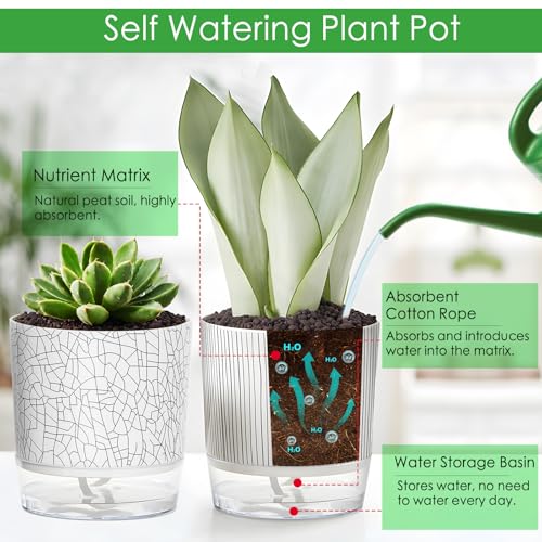 38% Off 4-Pack Self-Watering Plant Pots with Reservoir