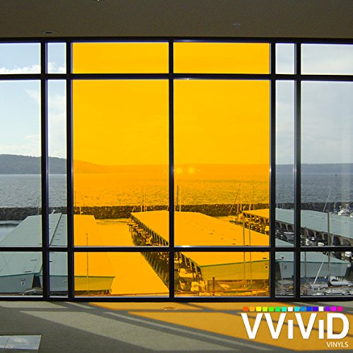 Image of VViViD Transparent Colorful Vinyl Window Tinting Sheets (1.49ft x 5ft, Yellow)