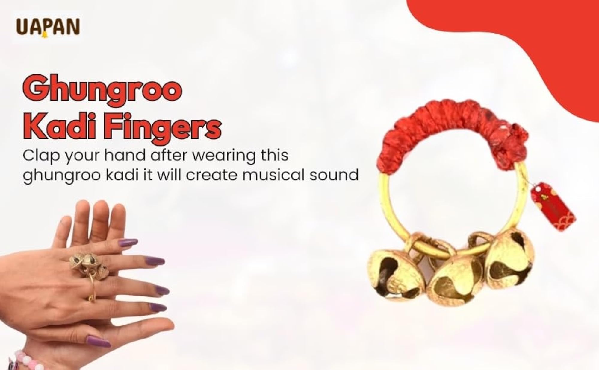 Ghungroo Kadi Fingers for Puja Aarti Hand Clapping