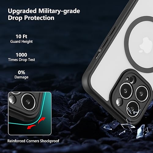 Coque iPhone 13 Pro noir translucide compatible MagSafe PC