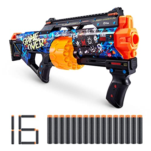 Image of X-Shot Skins Last Stand - Game Over - Spring Pressure Dart Blaster with Drum Magazine, 16 Darts & Unique Look