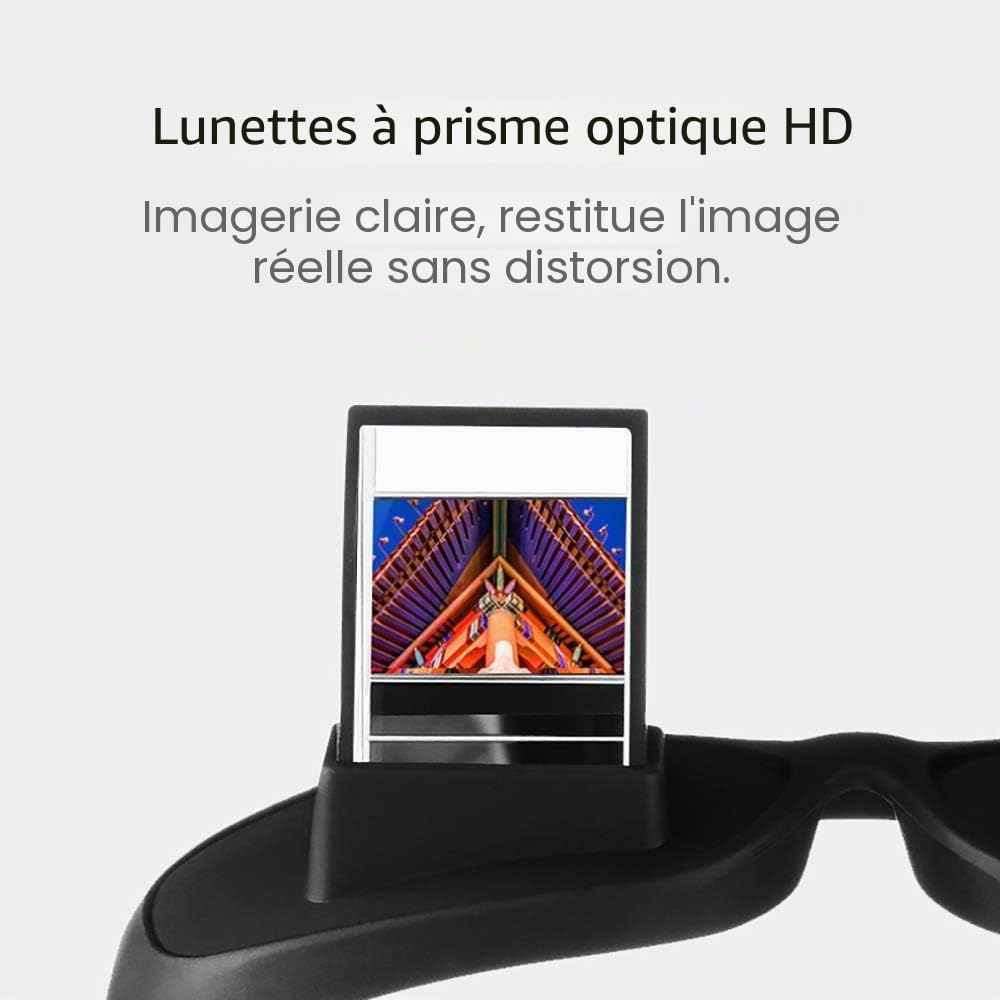 OKCSC Lazy Glasses 90° Laying Down Prism Glasses Horizontal Bed Reading Glasses High Definition for Reading Watching TV Phones -Small