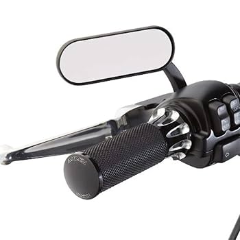 Arlen Ness Black Micro Mini Oval Mirrors for Harley-Davidson