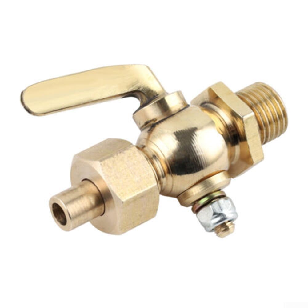 ChicBosomn Brass Drain Petcock Shut Off Valve 1/8" 1/4" 3/8" 1/2" 3/4" BSP Male Threaded Bronze Brass Handle Faucet Petcock Tap Water(1/8 BSP)