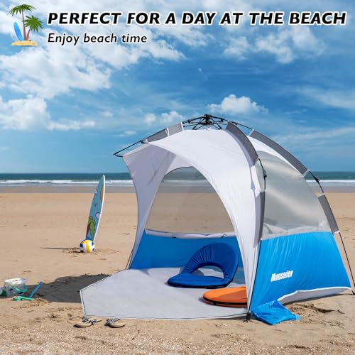 Image of Beach Tent Pop Up Shade, Instant Beach Tents Sun Shelter with UPF 50+ UV Protection, Lightweight & Easy Setup Tent