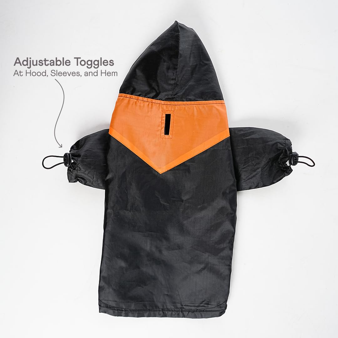 Barks & Wags Raincoats for Dogs Waterproof Polyester Dog Raincoat - Lightweight, Windproof & Hooded Jacket for Pets (Orange, L) 4