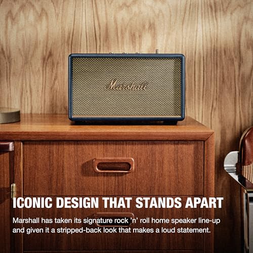 Image of Marshall Acton III Wired Connectivity Stereo Home Speakers with Bluetooth 5.2 & RCA or 3.5mm Input - Midnight Blue