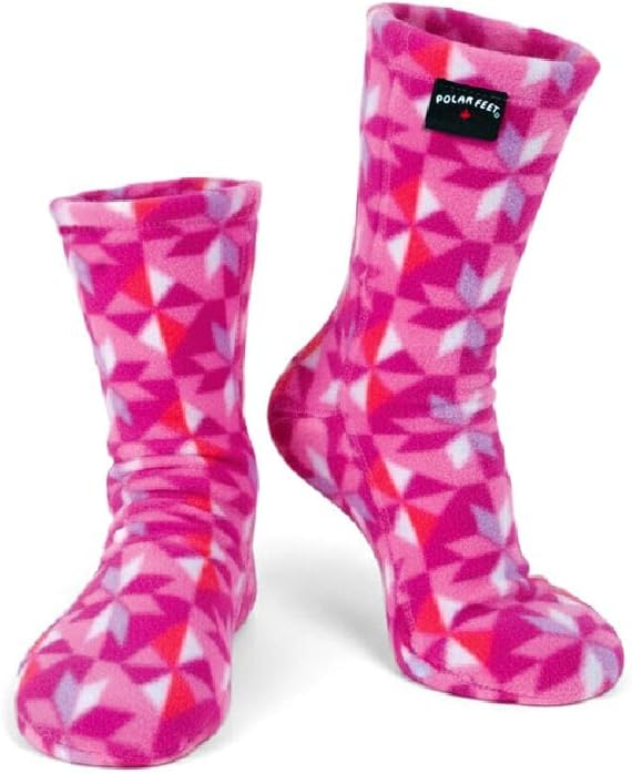 Polar Feet Fleece Socks for Women Men Elderly Slipper Socks Cozy Warm Thick Comfy Soft House and Hospital Sock for Sleep Kaleidoscope Small (W6-7.5/M5-6)