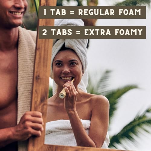 120-Whitening-Toothpaste-Tablets-2-60-Count-Glass-Jar-Value-Bundle-US-Made-Natural-Mint-Flavor-Fluoride-Free-with-Hydroxyapatite-TSA-Compliant-Foam-Instead-of-Fizz