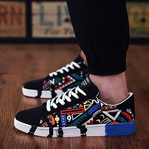 Baskets en toile pour hommes à lacets marine décontractées - 7
