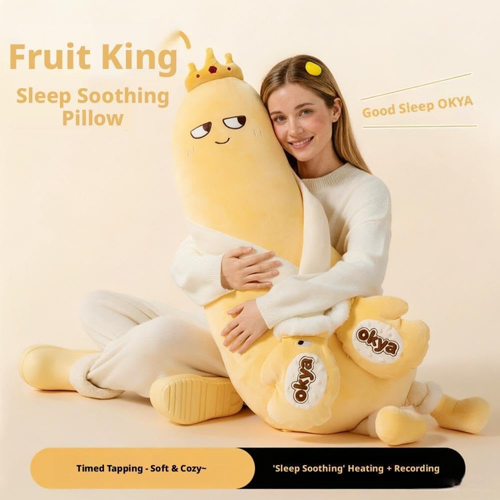 Mango-Plüsch-Umarmungskissen, Mango-Kissen, langes Körper-Kissen mit ferngesteuertem Hitze-Pat Arm und Bluetooth-Kuschelkissen, S-Aufnahme, beruhigend