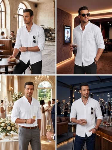 Image of Leriya Fashion Shirt for Man New |Textured Shirts for Men | Long Sleeve Button Down Shirt |Beach Holiday Trendy Evening & Vacation Outfit